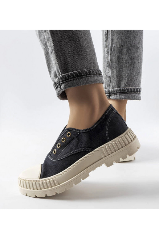 Schwarze, elastische Walton-Sneakers