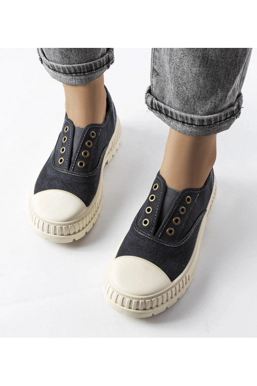 Schwarze, elastische Walton-Sneakers