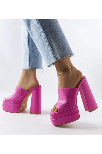 Rosa Flip-Flops mit hohem...