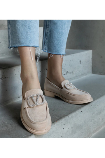 Beige Mokassins mit... 2