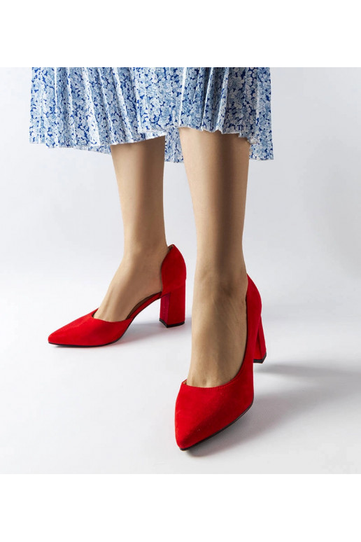 Sargent rote Pumps mit Blockabsatz