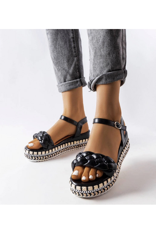 Schwarze Plateausandalen Katrin
