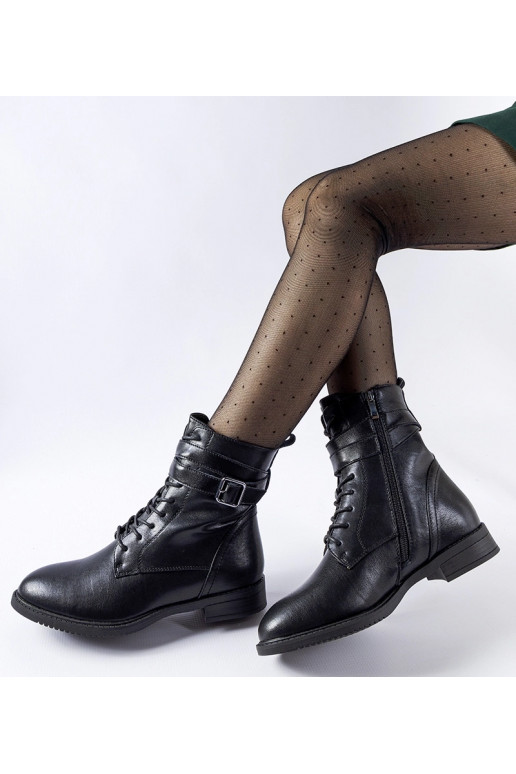 Schwarze klassische Pompi Stiefeletten