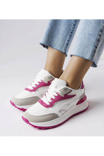 Weiße und rosa Sneaker Batilda