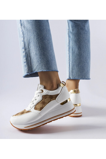 Weiße Keil-Sneaker mit... 2