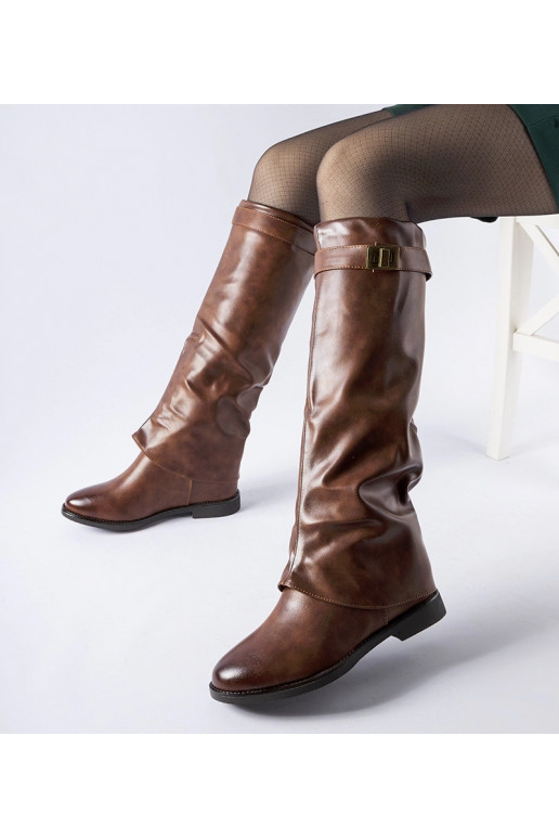 Braune warme Stiefel mit verstecktem...