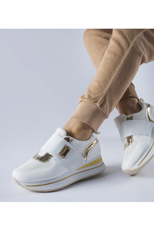 Sages – Weiße Slip-On-Plateau-Sneakers