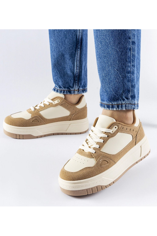 Beige-weiße Plateau-Sneakers „Pomona“