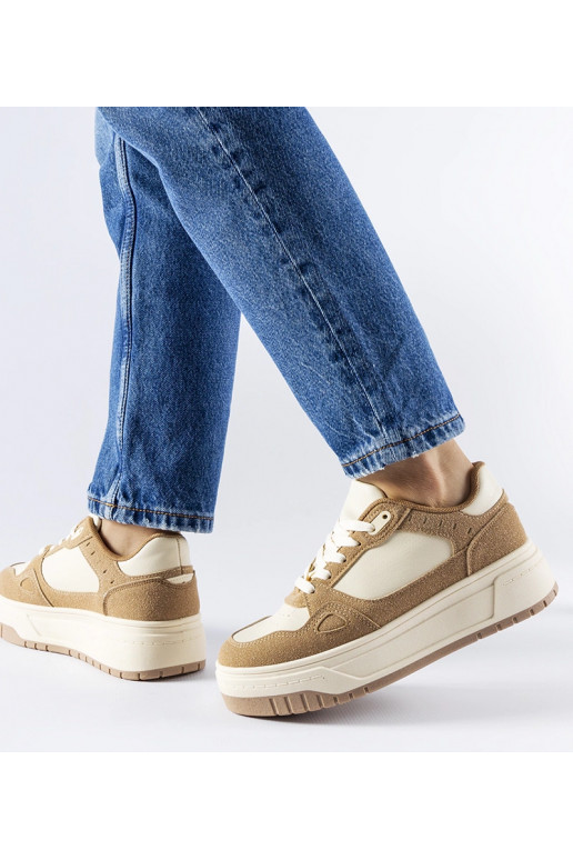 Beige-weiße Plateau-Sneakers „Pomona“