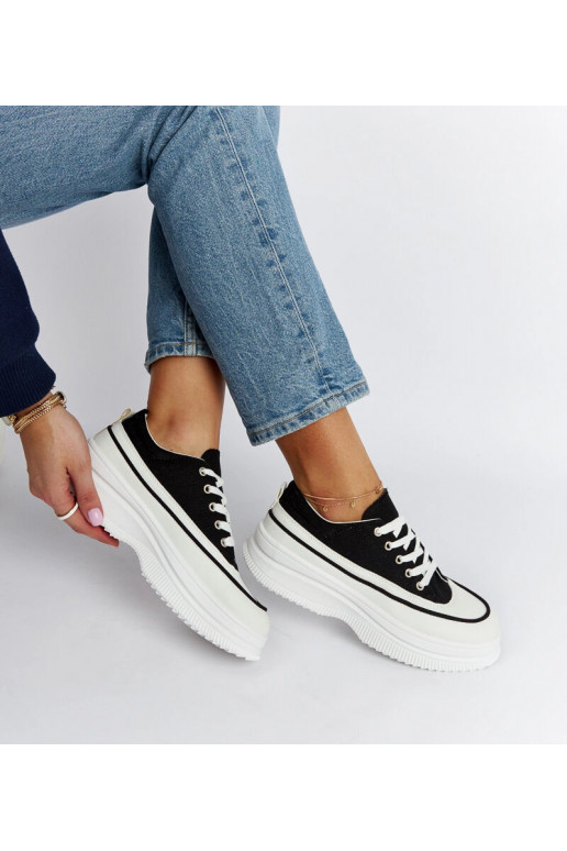 Schwarze Plateau-Sneakers Plesio