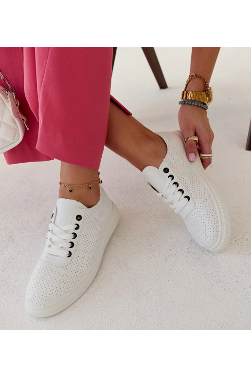Weiße Sneaker aus Ökoleder Sandrine