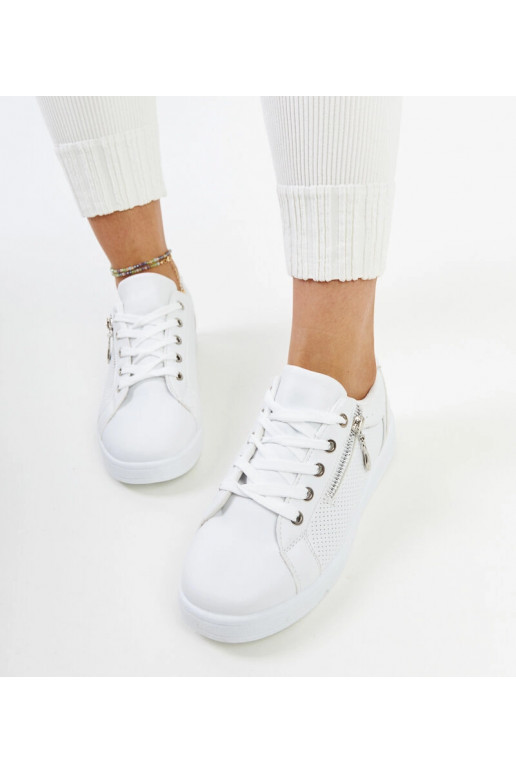 Weiße perforierte Sportschuhe Chiusi