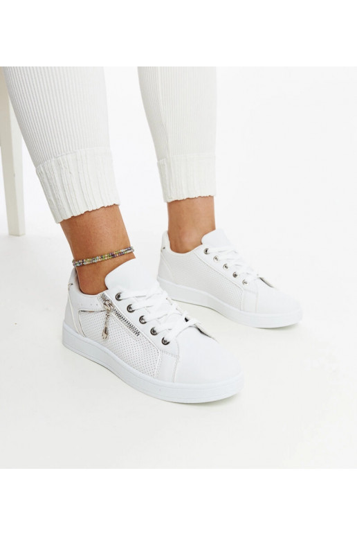 Weiße perforierte Sportschuhe Chiusi
