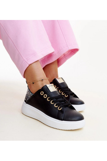 Schwarze Sneakers mit Zirkonen Antonietta 2