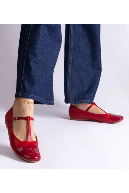 Gloriana rote Lackleder-Ballerinas...