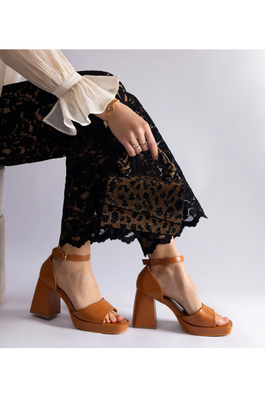 Braune Isolina Sandalen mit klobigem...