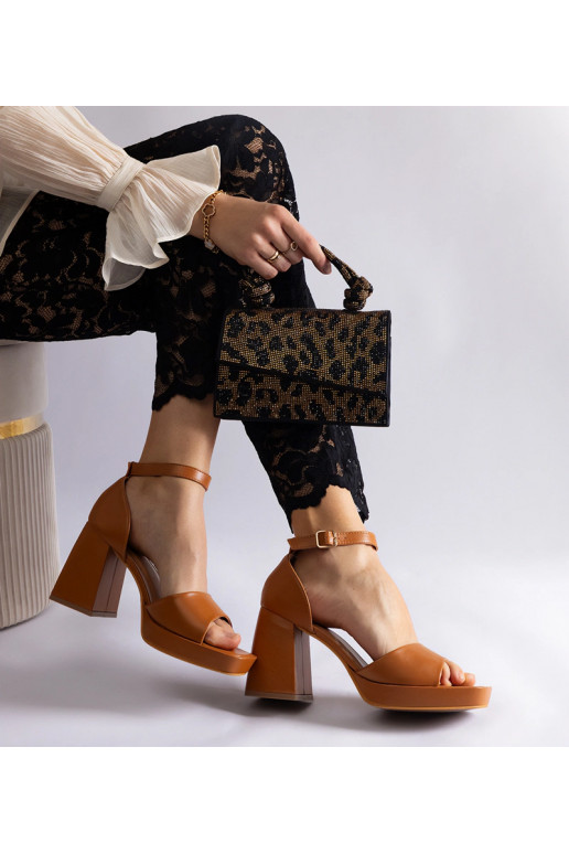 Braune Isolina Sandalen mit klobigem...