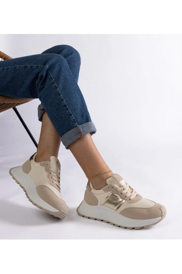 Beige Cremorna Plateau-Sneaker