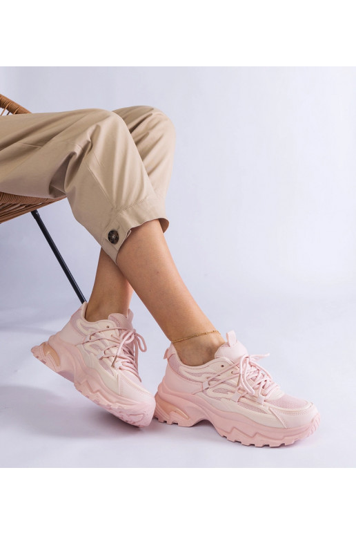 Rosa Sport-Sneaker mit massiver Sohle...