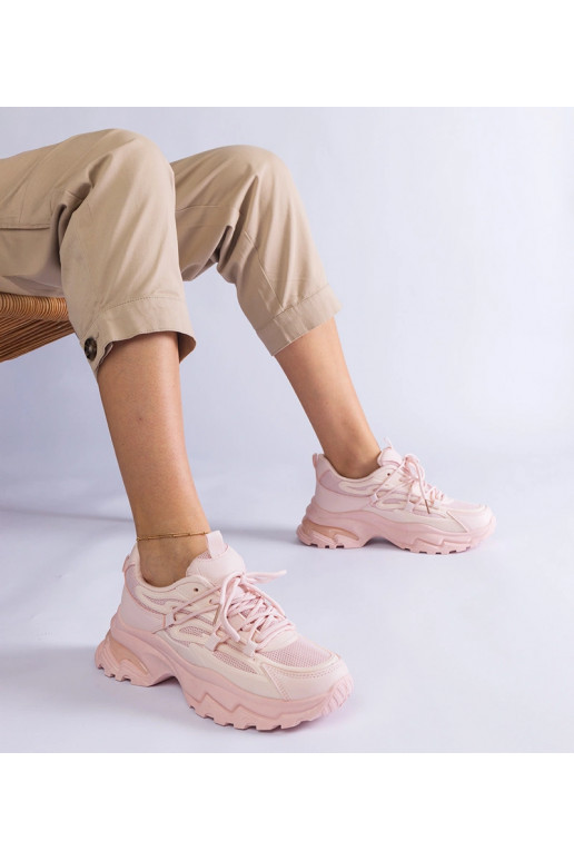Rosa Sport-Sneaker mit massiver Sohle...