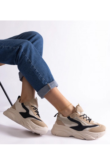 Beige und schwarze...