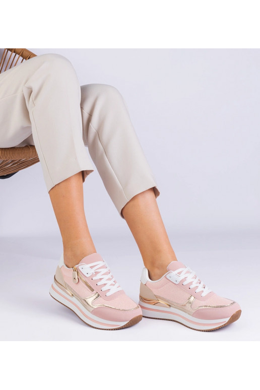 Rosa Sport-Sneaker auf Plateau mit...
