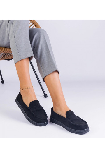 Schwarze Damen Schuhe aus Kunstwildleder Sevilia