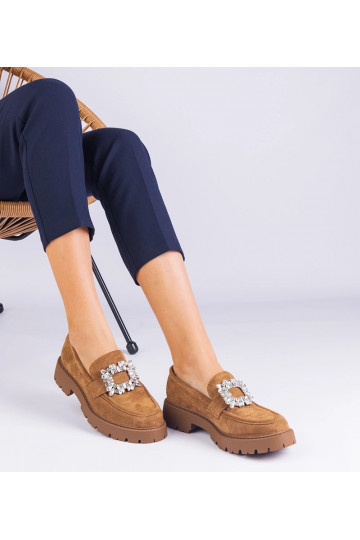 Braune Damen-Mokassins aus...