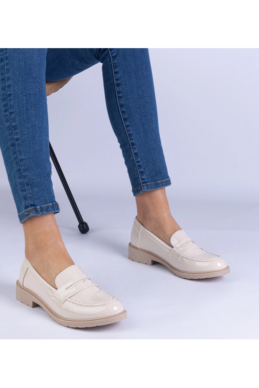 Beige Lackleder Damenschuhe Eledia