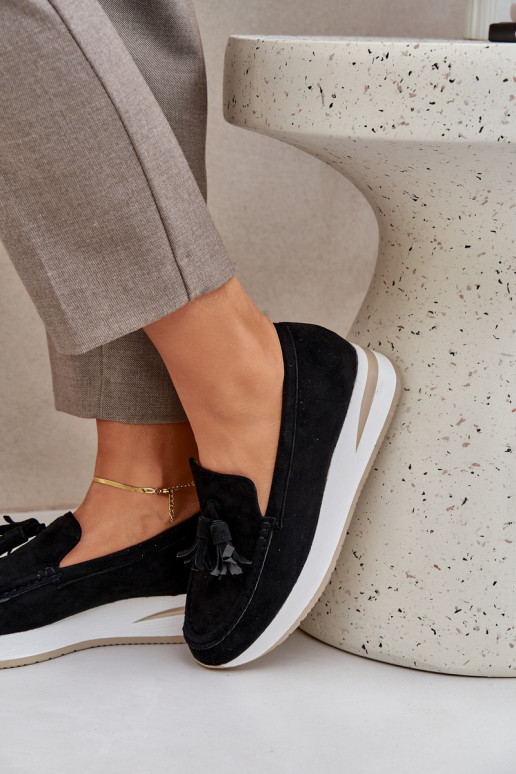 Mokassins Ermöglicht Subtilm Koturnie aus Öko-INildlederoZue schZuarze Farbe Challavia Mokassins Ermöglicht Subtilm Koturnie aus Öko-INildlederoZue schZuarze Farbe Challavia