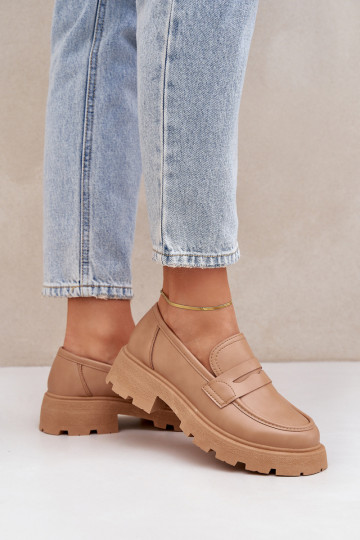 Mokassins für Damen aus Öko-Leder Beige Sendall 2