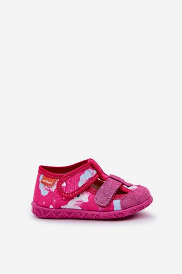 Milami Kinder-Slipper mit Klettverschluss IN Einhörner rosa Farbe Reathiana 2
