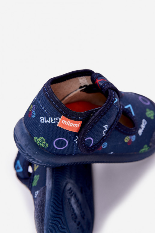 Hausschuhe Milami Kindisch Elastyczne mit Klebeverschlüssen Dunkelblau Ambette