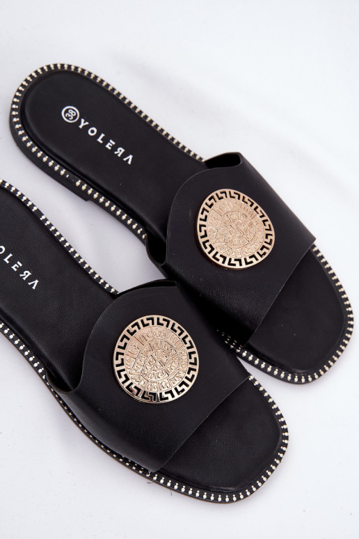 Eko Lederhausschuhe mit breiten Absätzen Z Ozdoba schZuarze Farbe Tatereia Eko Lederhausschuhe mit breiten Absätzen Z Ozdoba schZuarze Farbe Tatereia