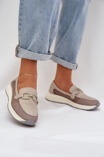 Feminin Haut Mokassins D&A TIN210 graue Farbe 2