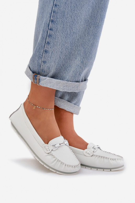 gleichschenklig Haut Mokassins mit Ornamenten S.Barski LR51-547 Zueiße Farbe