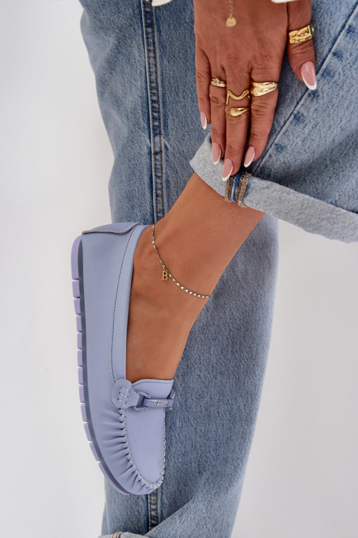 gleichschenklig Haut Mokassins mit Ornamenten S.Barski LR51-547 blaue Farbe gleichschenklig Haut Mokassins mit Ornamenten S.Barski LR51-547 blaue Farbe