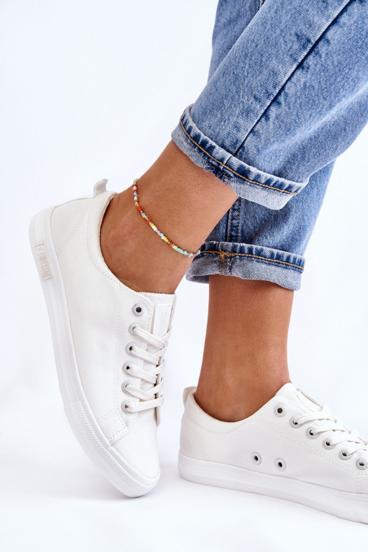 Feminin Glatt Turnschuhe mit flacher Sohle Big Star LL274058 Zueiße Farbe Feminin Glatt Turnschuhe mit flacher Sohle Big Star LL274058 Zueiße Farbe