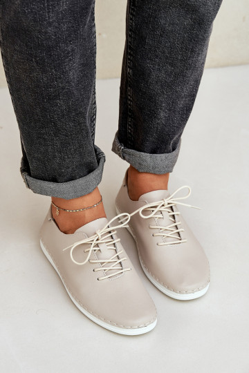 Schnürschuhe aus Naturleder D&A LR51-645 in Sand