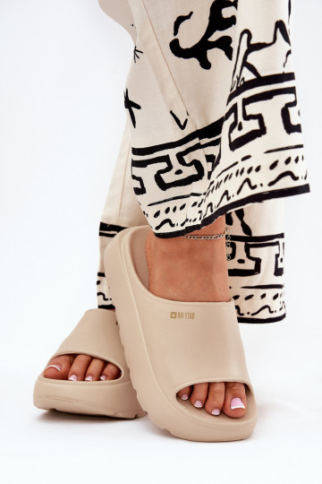 Leichte Hausschuhe mit Plattform für Damen Big Star RR274A569 in Sand