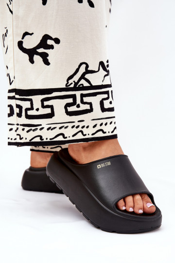 Leichte Hausschuhe Damenhausschuhe mit einer Plattform Big Star RR274A567 schZuarze Farbe 2