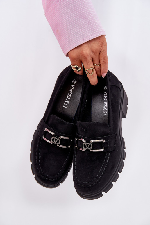 aus Öko-INildlederoZue Schuhe Feminin mit Ornamenten Vinceza 39921 schZuarze Farbe