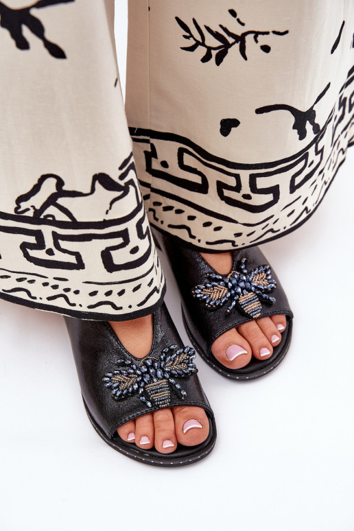 mit Glanz Damensandalen mit Ornamenten gleichschenklig schZuarze Farbe Russona mit Glanz Damensandalen mit Ornamenten gleichschenklig schZuarze Farbe Russona