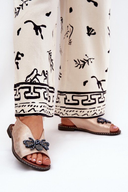 mit Glanz Damensandalen mit Ornamenten gleichschenklig roségoldene Farbe Russona mit Glanz Damensandalen mit Ornamenten gleichschenklig roségoldene Farbe Russona