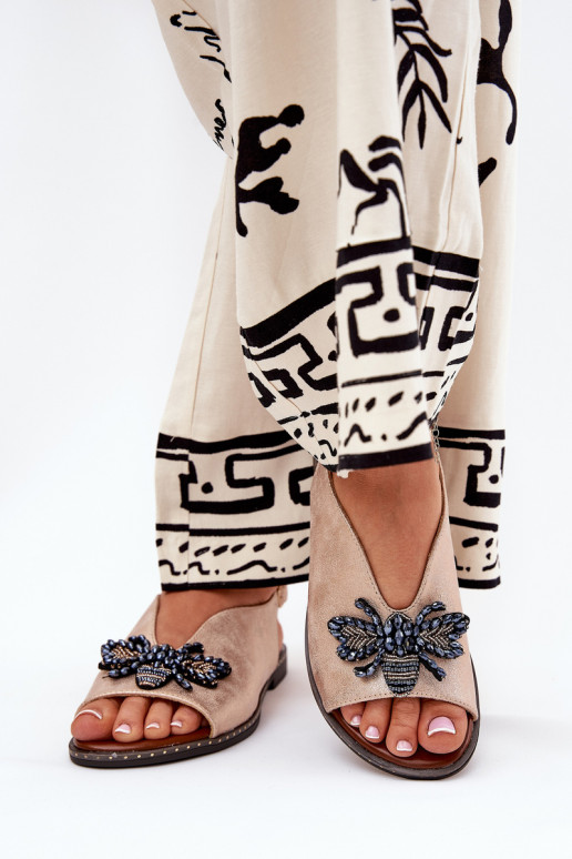 mit Glanz Damensandalen mit Ornamenten gleichschenklig roségoldene Farbe Russona mit Glanz Damensandalen mit Ornamenten gleichschenklig roségoldene Farbe Russona