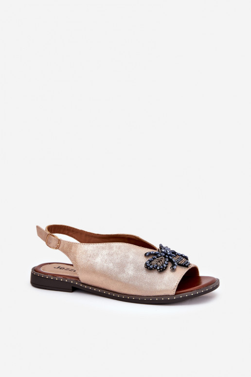 mit Glanz Damensandalen mit Ornamenten gleichschenklig roségoldene Farbe Russona mit Glanz Damensandalen mit Ornamenten gleichschenklig roségoldene Farbe Russona