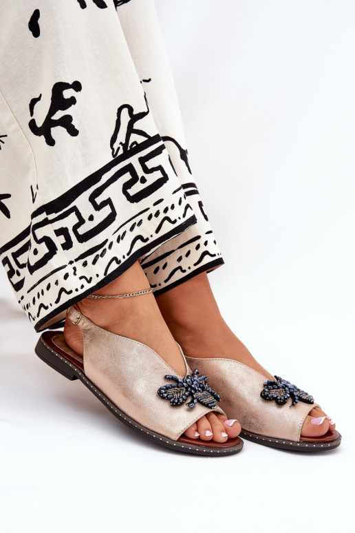 mit Glanz Damensandalen mit Ornamenten gleichschenklig roségoldene Farbe Russona mit Glanz Damensandalen mit Ornamenten gleichschenklig roségoldene Farbe Russona