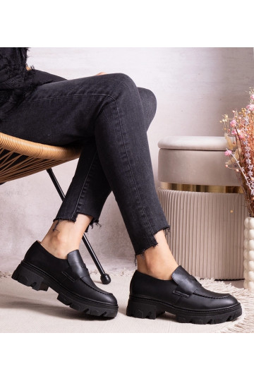 Schwarze Halbschuhe aus Eco-Leder Kirna 2