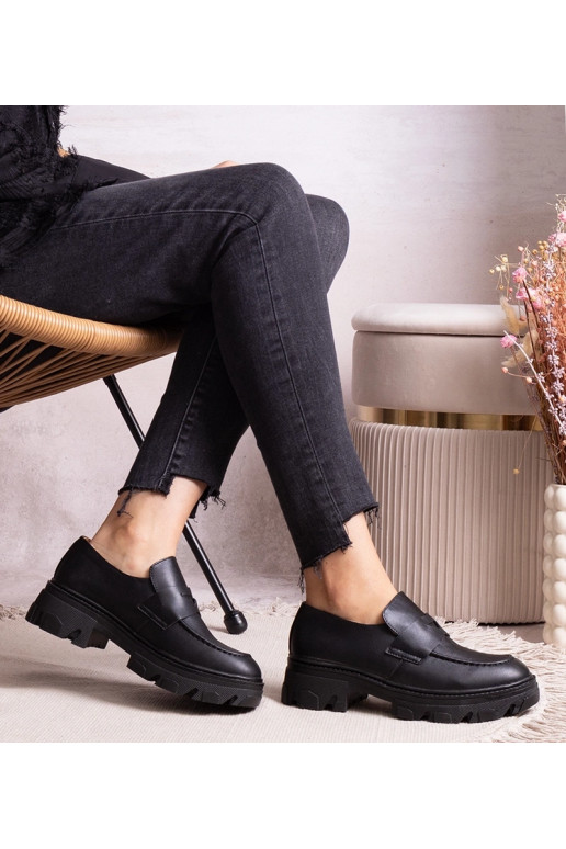 Schwarze Halbschuhe aus Eco-Leder Kirna