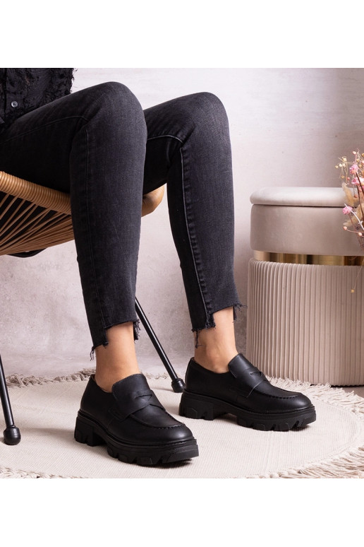 Schwarze Halbschuhe aus Eco-Leder Kirna